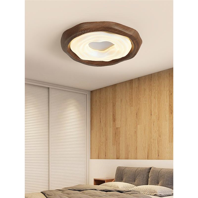 中古卧室吸顶灯原木风复古护眼2024新款餐厅书房主卧房间灯具