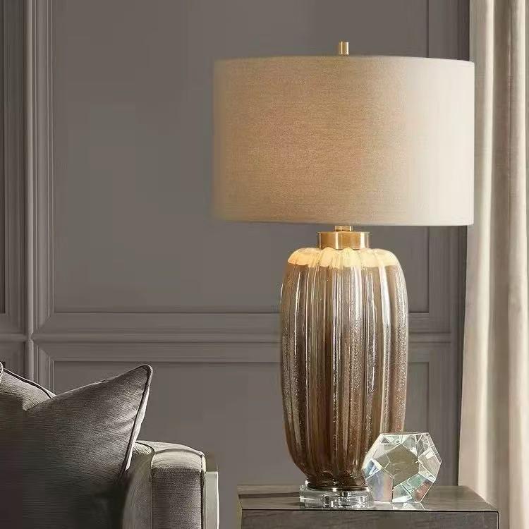 美式南瓜型台灯样板房设计师软装别墅现代客厅卧室床头陶瓷台灯