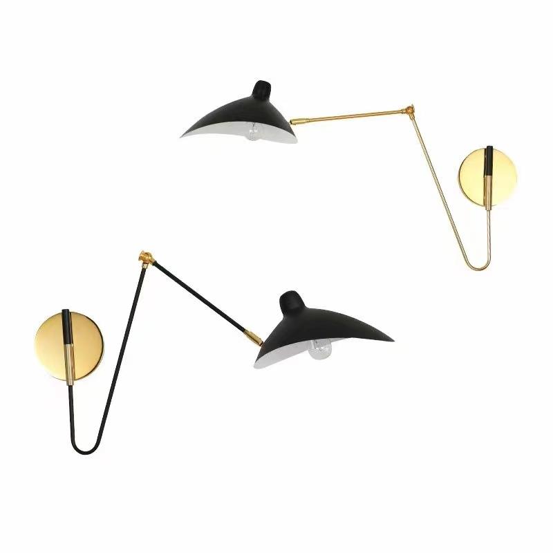 复古工业风壁灯客厅长杆摇臂墙灯设计师张牙舞爪书房卧室床头壁灯