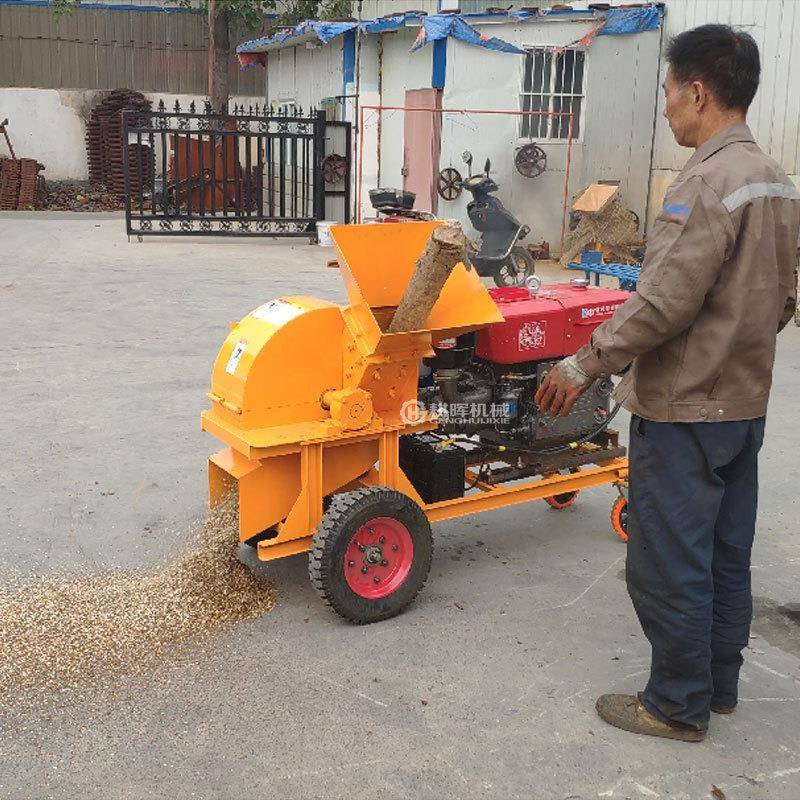 小型树枝粉碎机可粉碎果树杨树杂木树枝木料移动柴油碎枝机果树杂
