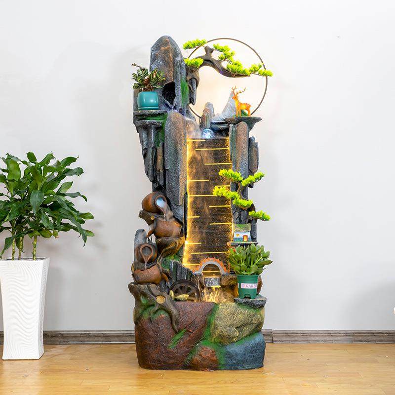 中式假山葫芦流水生财循环水办公室客厅玄关装饰招财景观落地摆件