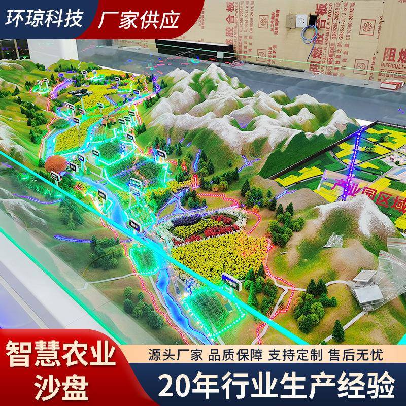 智慧农业沙盘建筑模型制作学校房地产别墅室内外地形地貌沙盘模型