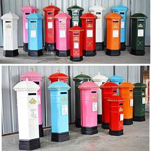 热销复古铁皮邮筒伦敦街头邮筒展示陈列工艺摆件英伦邮筒