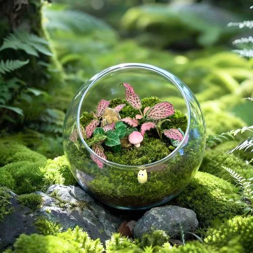 圆形玻璃生态瓶苔藓微景观