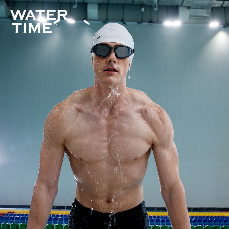 WaterTime泳镜高清防水防雾女镜帽套装备近视镀膜大框游泳眼镜男