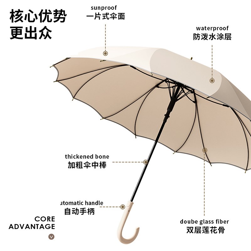 长柄雨伞可印字定制logo图案男士商务酒店直柄订制男黑色广告长伞