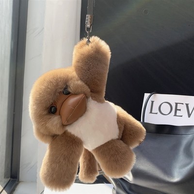 【幸运小猴子】可爱獭兔毛长臂猴皮草包包挂件后视镜汽车挂饰
