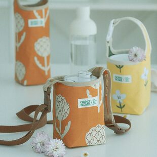 水杯棉布保温杯套通用儿童水壶包手提保护袋便携闷烧斜挎女生背带