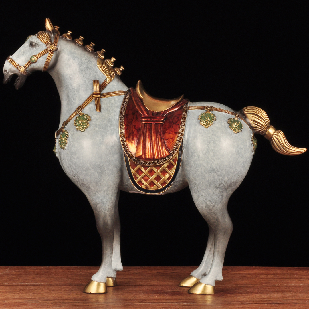 彩铜马到成e功摆件生肖马招财铜马一马当先家居客厅酒柜玄关装饰