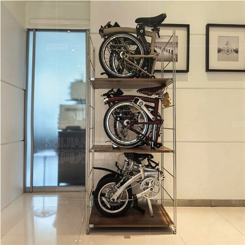 自行车收纳c架展示柜折叠停车车库小布大行落地风行日式厨房置物