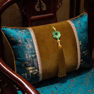 新中式 沙发抱枕j红木沙发靠背垫客厅床头可拆卸腰枕中国风大号靠