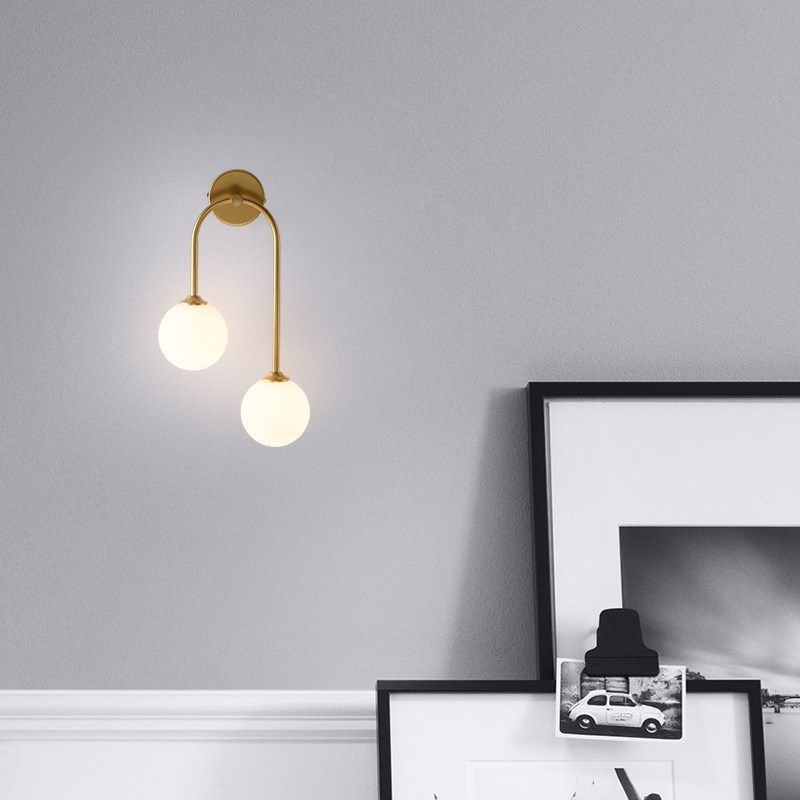 轻奢网红壁c灯北欧卧室玄关走廊过道楼梯壁灯温馨床头双头圆球壁,家装灯饰光源,壁灯,淘宝优惠券,粉丝福利购,淘宝优惠卷