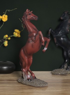 创意招财马摆件马到成功家居客厅电视柜简约O办公室玄关装饰品摆