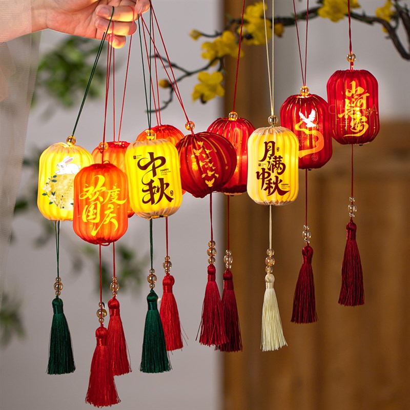中秋古风灯笼202l5新款户外防水小红吊灯装饰庭院中式覆古花灯挂