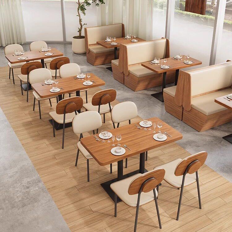 主题餐桌椅带抽屉小吃店餐饮店商用组合咖啡厅茶楼饭店卡座定制