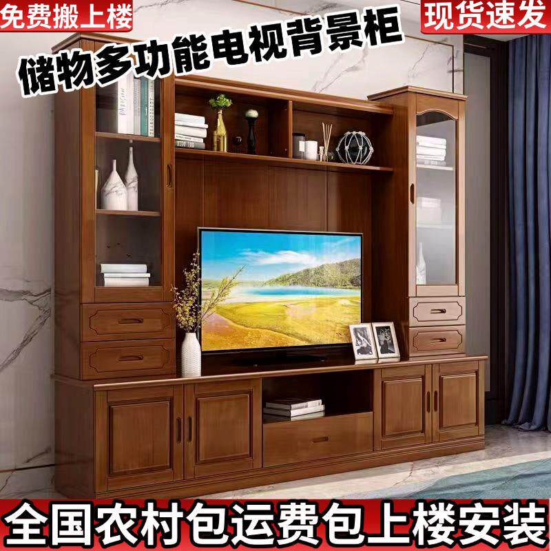 客厅2.2米新款电视柜一体背景墙柜多尺寸储物影视柜收纳电视地柜