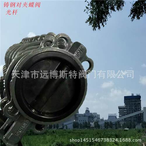 铸钢无销全衬胶蝶阀WD071J-16手动工业对夹，耐腐蚀阀门涡轮