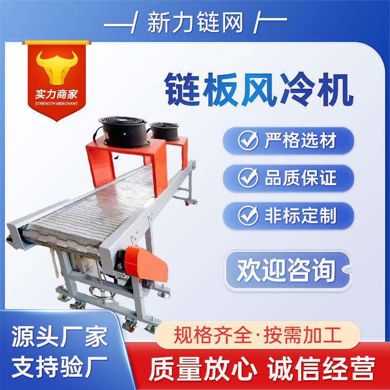 不锈钢风冷链板输送机工业食品耐高温冷却清洗传送机