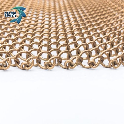 酒吧玄关帘子吊顶复古网门帘金属黄铜网 酒店装饰网帘网勾花网