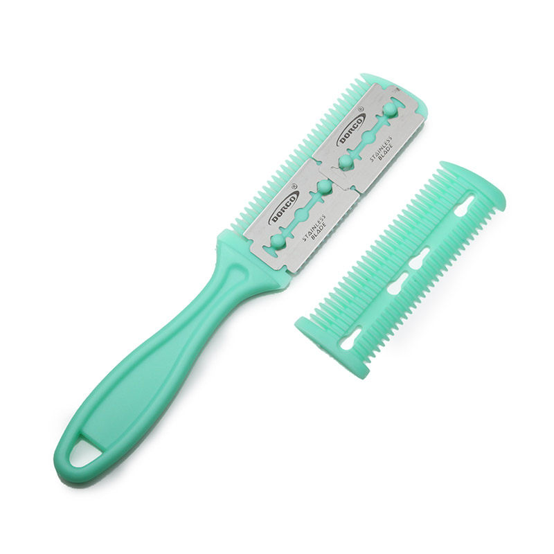 DIY专用热卖不锈钢双面刀片削发梳子/打薄削短/成人儿童理发刀