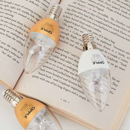 欧普led灯泡E27e14大小螺口led灯节能灯吊灯灯芯蜡烛尖泡三色球泡