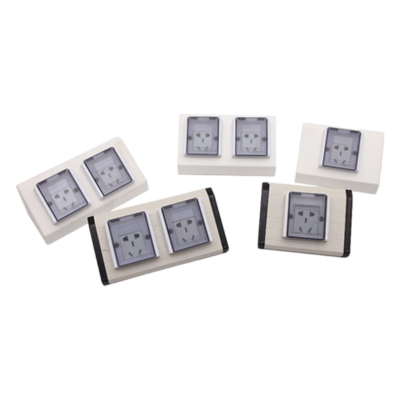 实验室插座化验试验室电源盒岛型耐腐蚀台面插座实验台配件专用PP