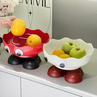 可爱果盘家用客厅茶桌创意大脚果盘干湿两用零食水果收纳高脚果盘