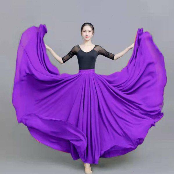 720度 大摆裙雪纺半身裙女新款春秋大红新疆沙滩舞蹈裙广场舞,运动/瑜伽/健身/球迷用品,广场舞半身裙,淘宝优惠券,粉丝福利购,淘宝优惠卷