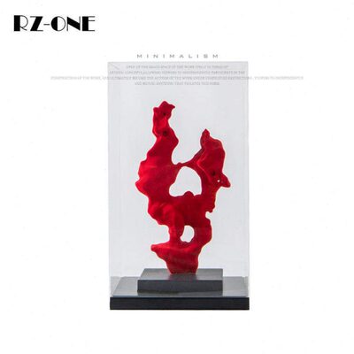 Rzone 现代轻奢新中式亚克力罩假山软装饰品客厅玄关入户高档摆件