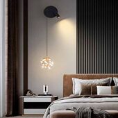 卧室床头可旋转壁灯极简客厅背景墙灯简约现代时尚 主卧墙壁吊线灯