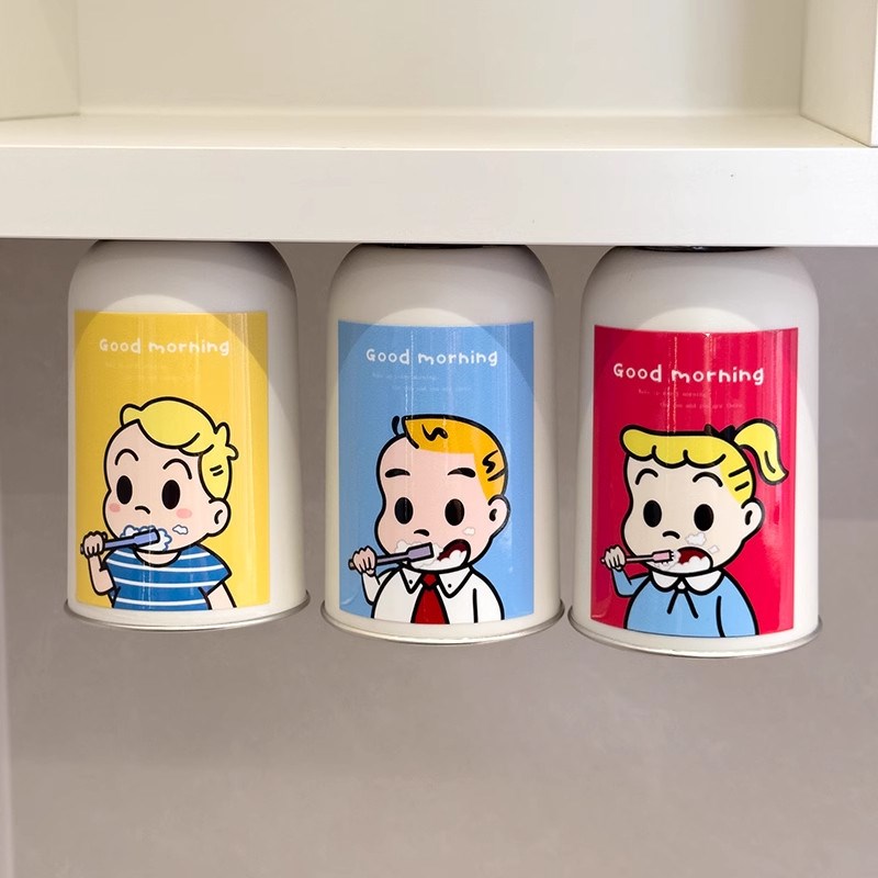 磁吸漱口杯倒挂刷牙杯卫生间情侣牙E刷杯牙缸牙具架倒放壁挂洗漱