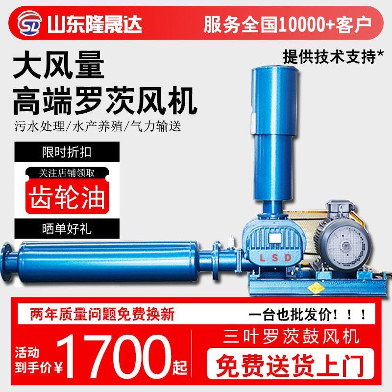 章丘三叶罗茨鼓风机增氧机水产打氧风机污水处理曝气罗茨风机泵头