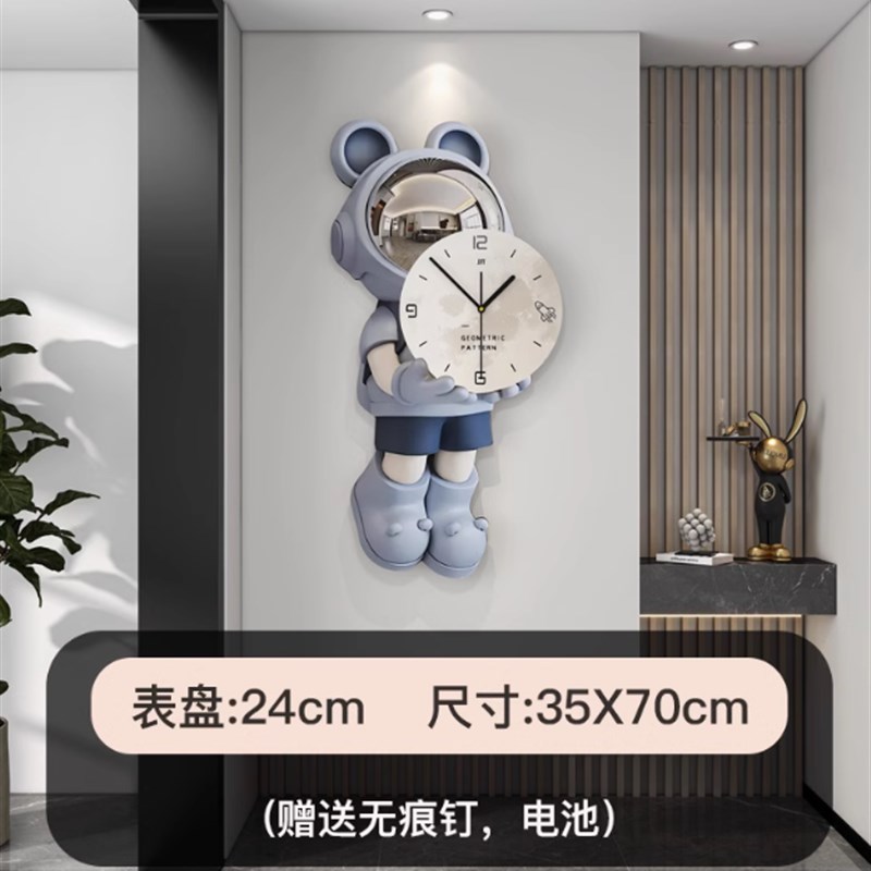 网红宇航员装饰钟k表挂钟客厅高级感现代简约家用餐厅创意时钟挂