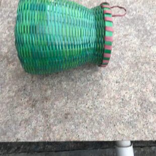 跳跳鱼篓手工编织塑料藤条鱼篓