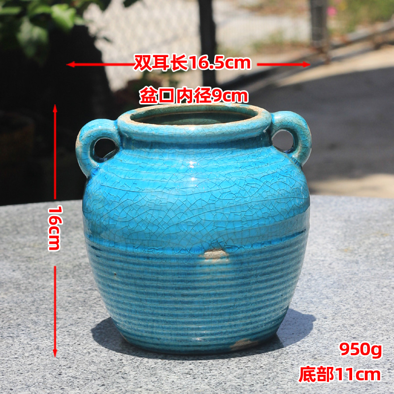 花园装饰欧式g复古花罐做旧家居花插多肉老桩花盆阳台客厅摆件花