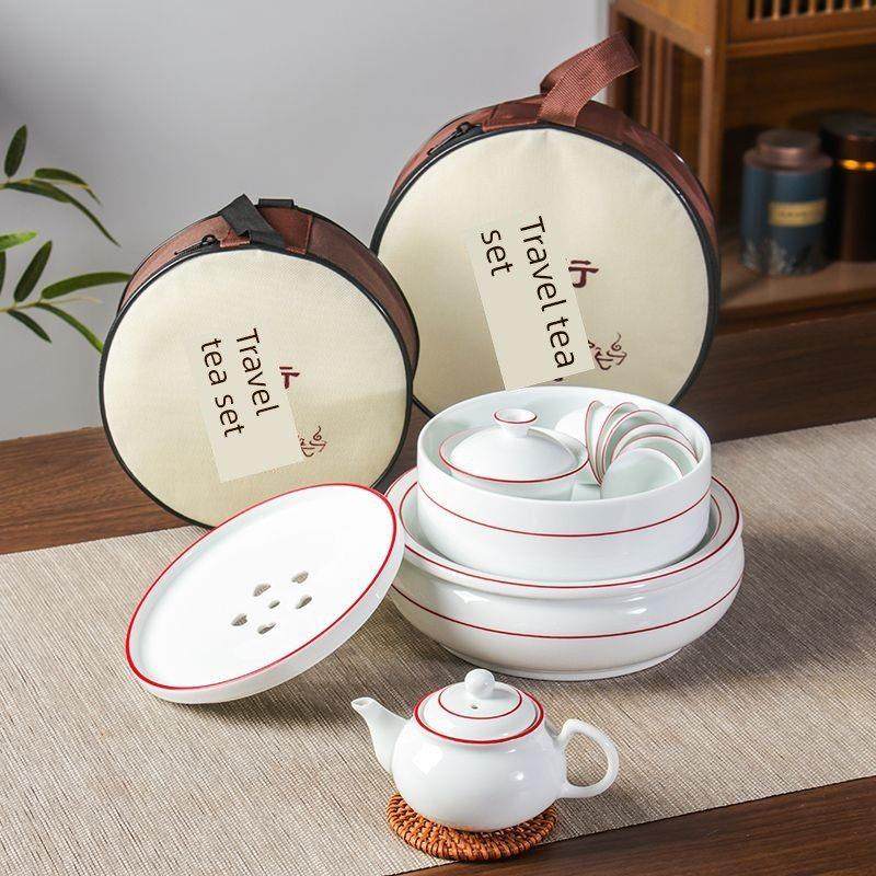 高温白玉瓷旅行功夫茶具手提式汽车简易茶盘盖碗茶壶茶杯,餐饮具,旅行茶具,淘宝优惠券,粉丝福利购,淘宝优惠卷