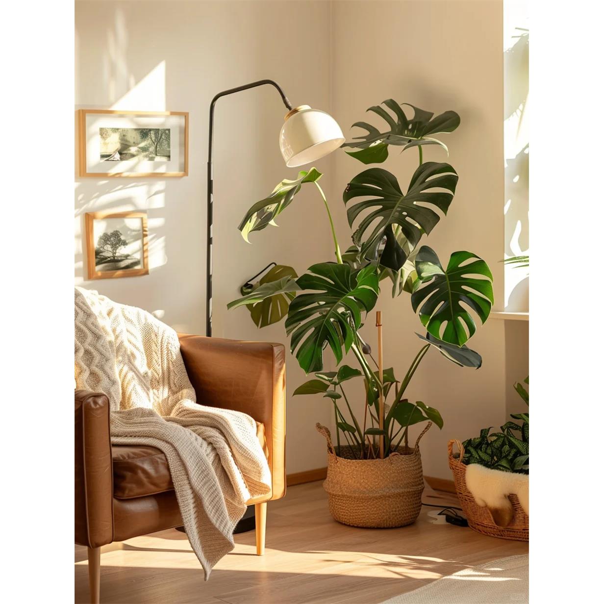 龟背竹仿真绿植造景植物高端轻奢摆件室内客厅盆栽落地假树办公室