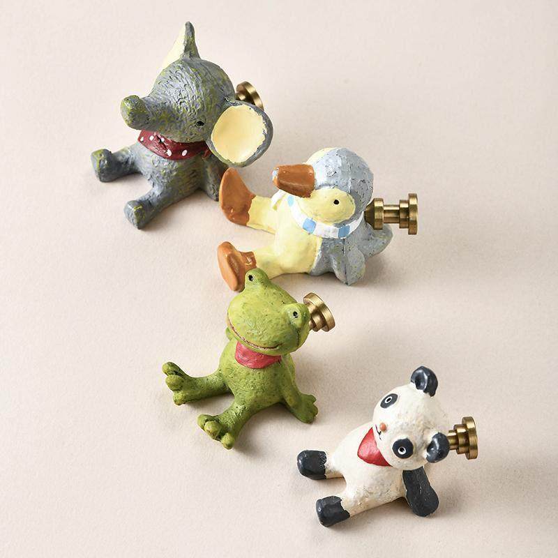 日系卡通可爱彩色动物儿童房衣柜门把手抽屉整体橱柜子单孔家俱小