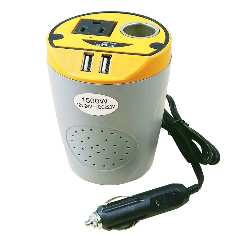 汽车多功能车载逆变器12v24v转220v大功率杯式通用电源转换器插座