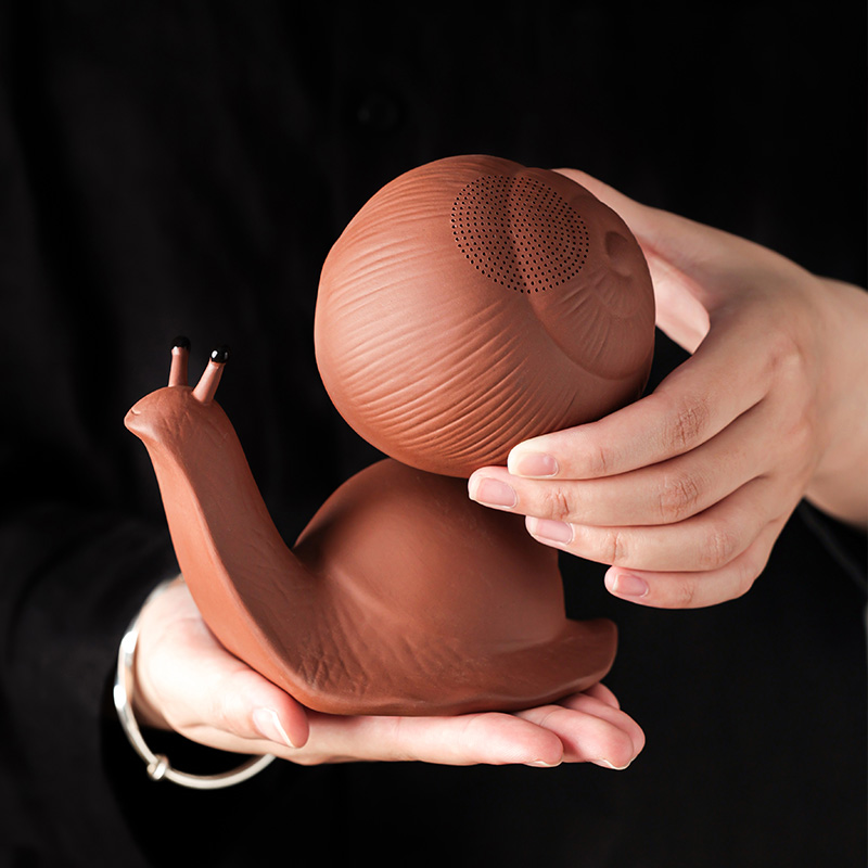 精品紫砂茶漏陶瓷小蜗牛茶叶过滤器个F性茶具可养茶滤茶宠摆件创