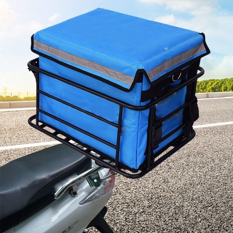 电动车机车后货架外送箱车载架送餐箱底托架加粗通用固定载货架