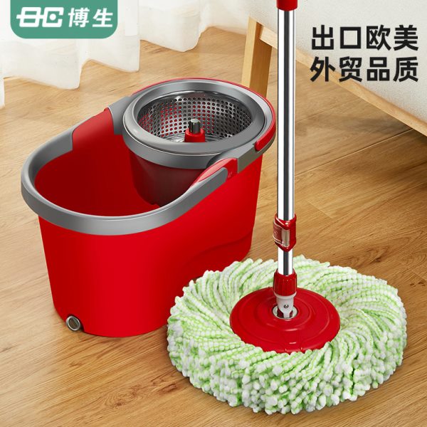 博生懒人拖把杆旋转通用一拖免手洗净家用拖布神器拖把桶2023新款
