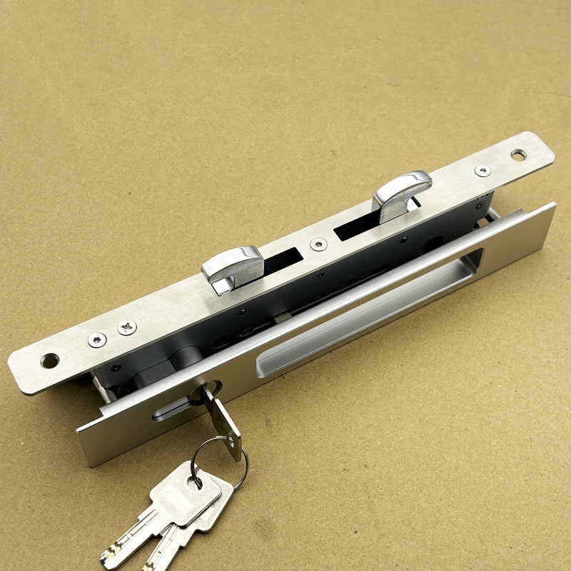 断桥铝合金推拉门移门阳台玻璃门门锁双钩锁双面锁带钥匙钩子锁体