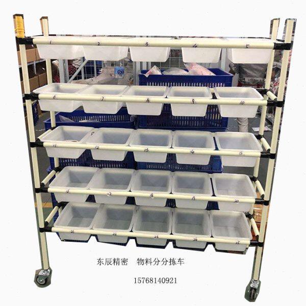 电商打包台物料分拣车精益管周转车线棒货架仓储工作台