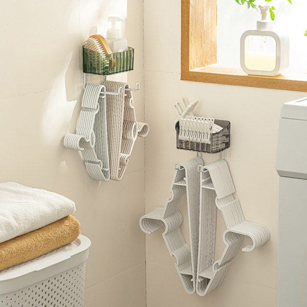 衣架收纳架阳台挂衣架整理神器防风夹置物架挂钩放夹子壁挂收纳篮