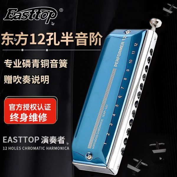 东方鼎EASTTOP新款演奏者12孔半音阶口琴EAP12塑格16孔初学者专业