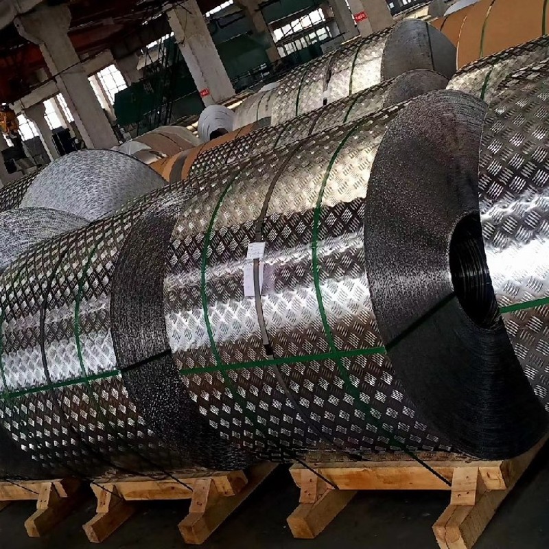 花纹铝板合金加工五条纹 车用防滑板船用激光折弯厚1 2 3 4 5 6mm