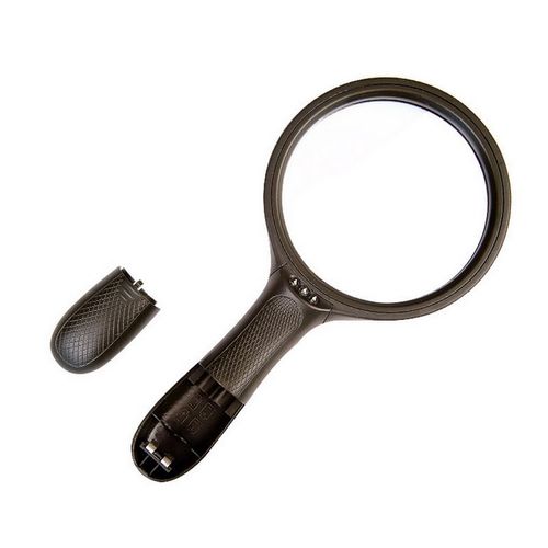 老人手持阅读高清放大镜亚克力镜片12CM大镜面扩大镜带LED灯包邮