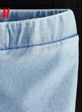 HM夏季童装女童2件装喇叭修身牛仔内搭裤1068868