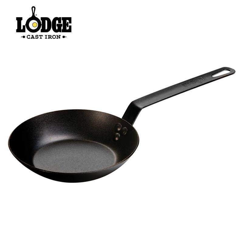 美国lodge铸铁煎锅家用无涂层平底锅户外长柄西餐牛排锅可烤肉锅